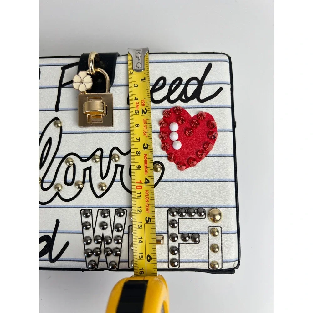 Novelty Book Clutch Purse All I Need Is Love Wi-Fi Top Handle Bag No Strap